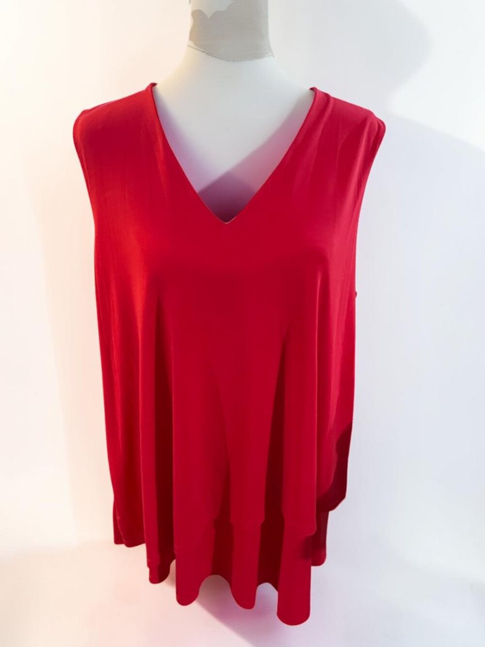 Rafaella Raspberry Sleeveless, V-Neck Top Size 1X
